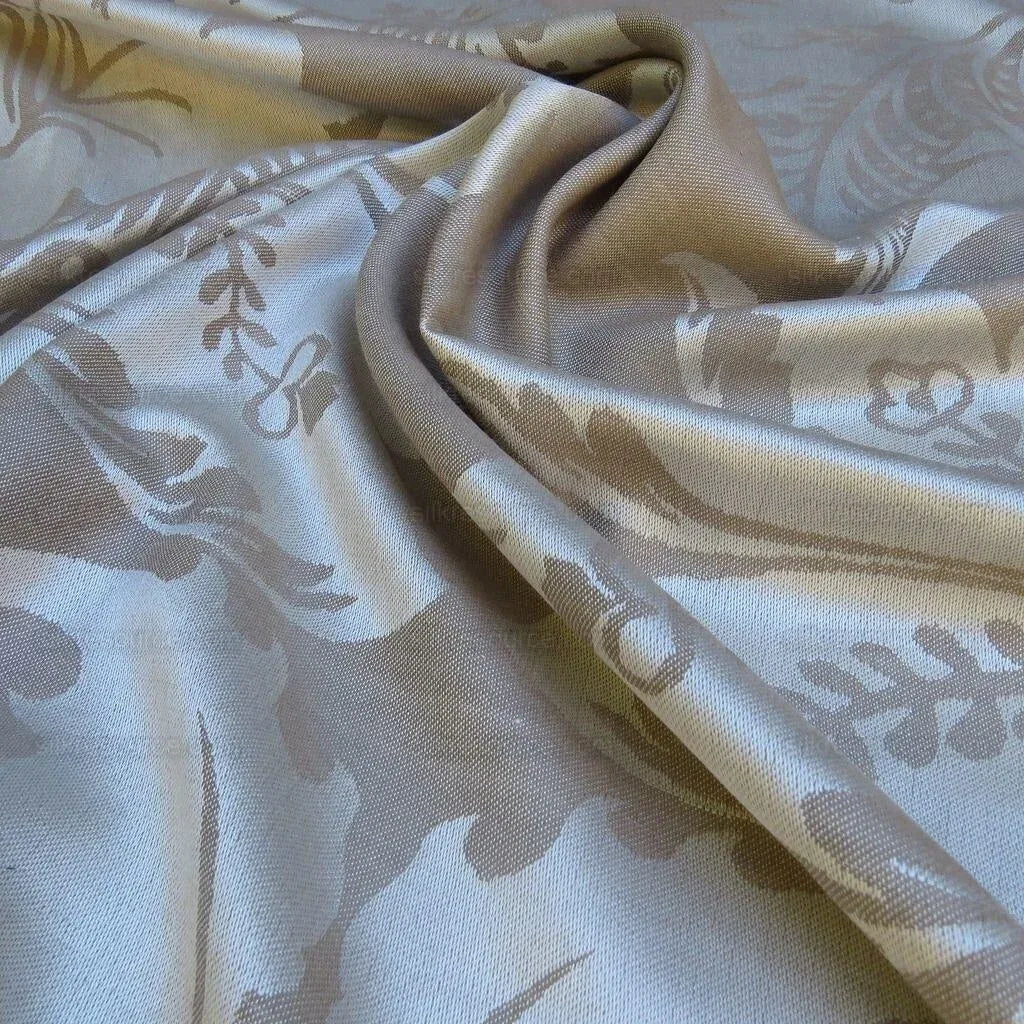 Lee Jofa Serenity "parchment Taupe Silk Wool Renaissance Damask
