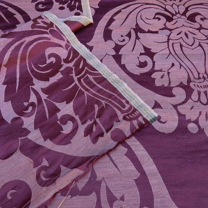 By Yd Lee Jofa Imperial Damask In Plum Neo-classic Purple Red Cotton Silk Medallion Renaissance MSRP USD 298/Y
