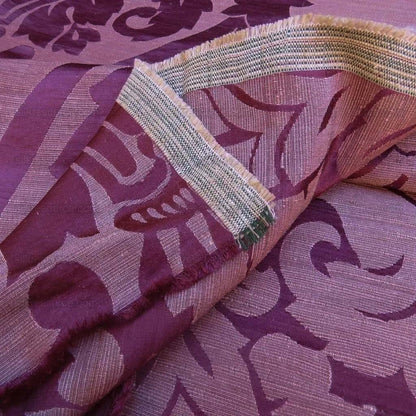 By Yd Lee Jofa Imperial Damask In Plum Neo-classic Purple Red Cotton Silk Medallion Renaissance MSRP USD 298/Y