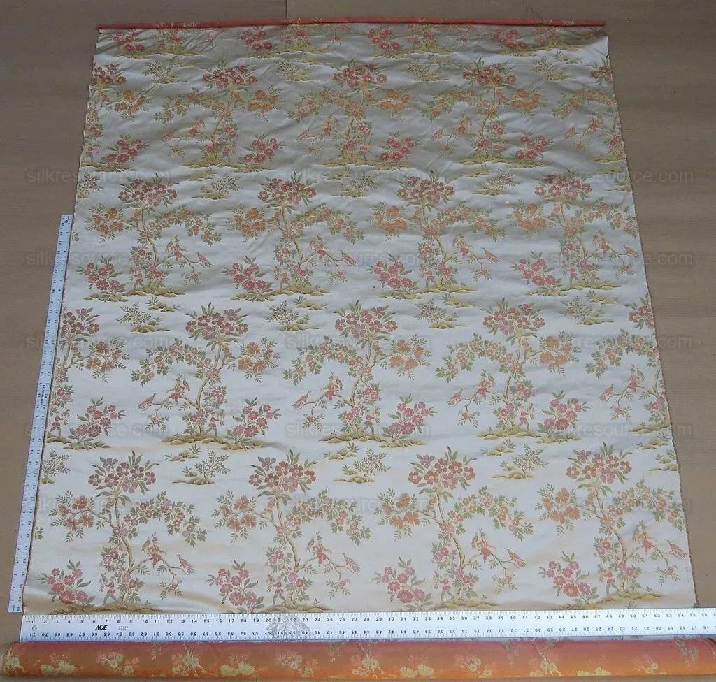 2.5Y KRAVET COUTURE SILK GARDEN JOY IN SPRING FLOWER BIRD CHINOI