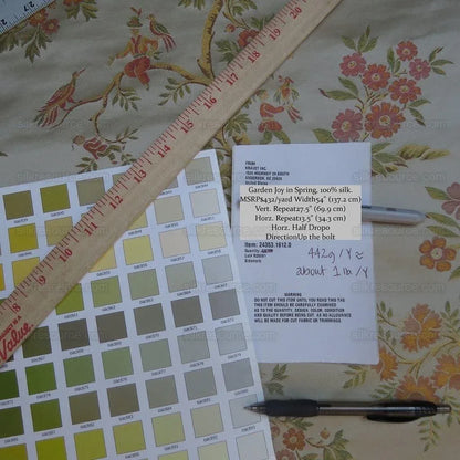 2.5y Kravet Couture Silk Garden Joy In Spring Flower Bird Chinoiserie MSRP USD 432/Y