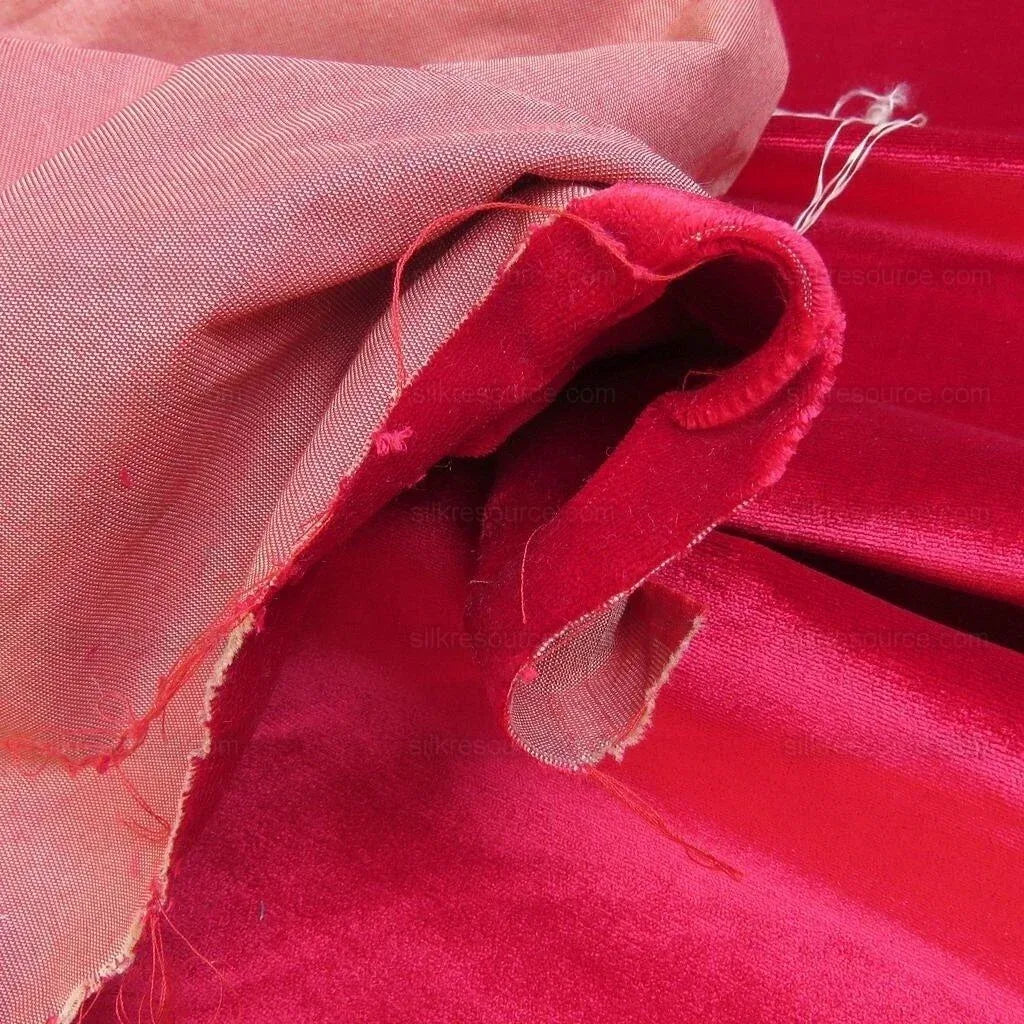 By Yd Lee Jofa Exquisite Silk Velvet Lacquer Red MSRP USD 396/Y