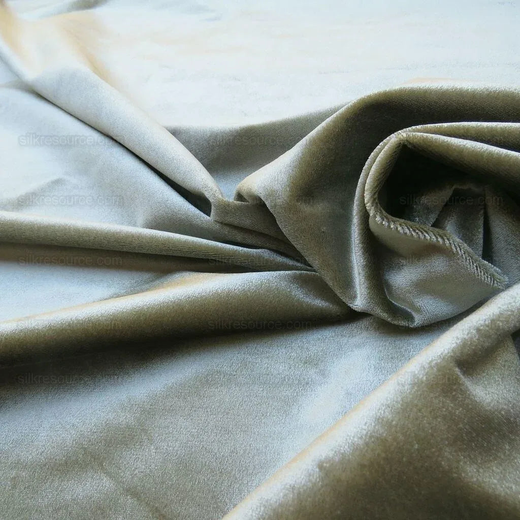 By Yd Lee Jofa Exquisite Silk Velvet Sage Green Taupe MSRP USD 396/Y
