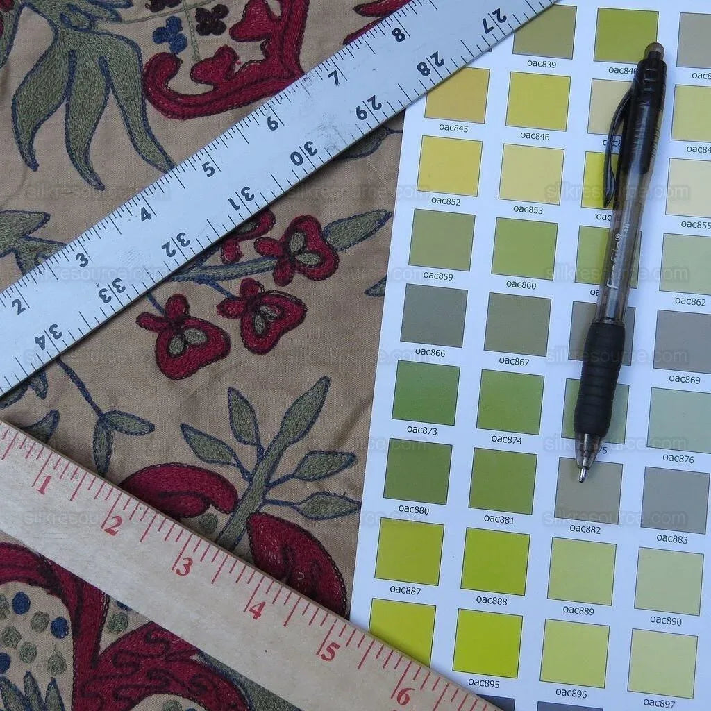 Bty Lee Jofa Darcy Embroidery Crewel Flower William Morris Wine