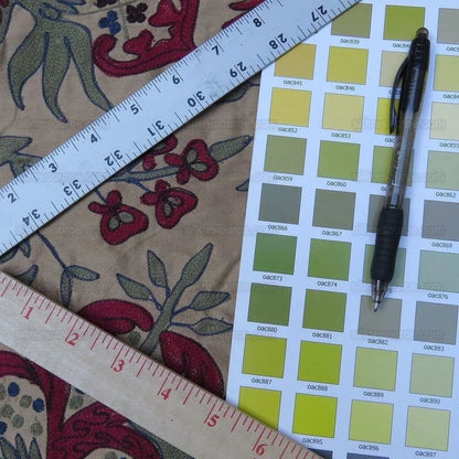 Bty Lee Jofa Darcy Embroidery Crewel Flower William Morris Wine