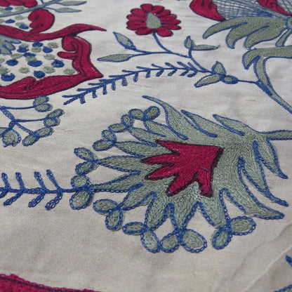 Bty Lee Jofa Darcy Embroidery Crewel Flower William Morris Wine
