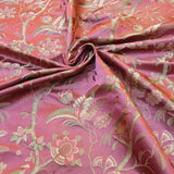 By Yd Lee Jofa Buttermere Silk Chinoiserie Bird Floral Brick Red Pink Green MSRP USD 298/Yard