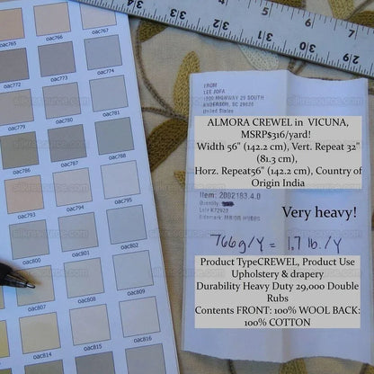 By yard Lee Jofa Hand Crewel Almora Lion Elephant Monkey Safari Gold Brown MSRP USD 316/Y