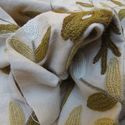 By yard Lee Jofa Hand Crewel Almora Lion Elephant Monkey Safari Gold Brown MSRP USD 316/Y