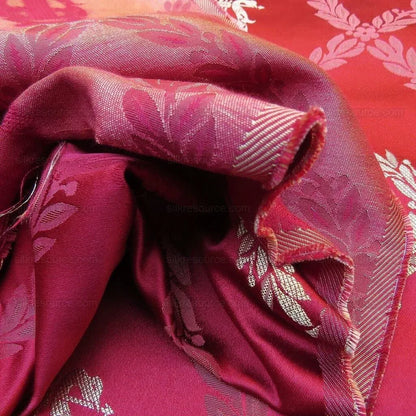 By Yd Kravet Couture Empire Trellis in Crimson Neoclassical Silk Red Gold Neoclassical Laurel Wreath Harp Music Art Crimson MSRP USD368/Y