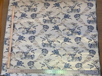 Bty Brunschwig &amp; Fils Little Wren Silk Lampas Porcelain MSRP USD 896Y