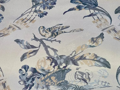 10Y Brunschwig & Fils Little Wren Silk Lampas Porcelain MSRP8960