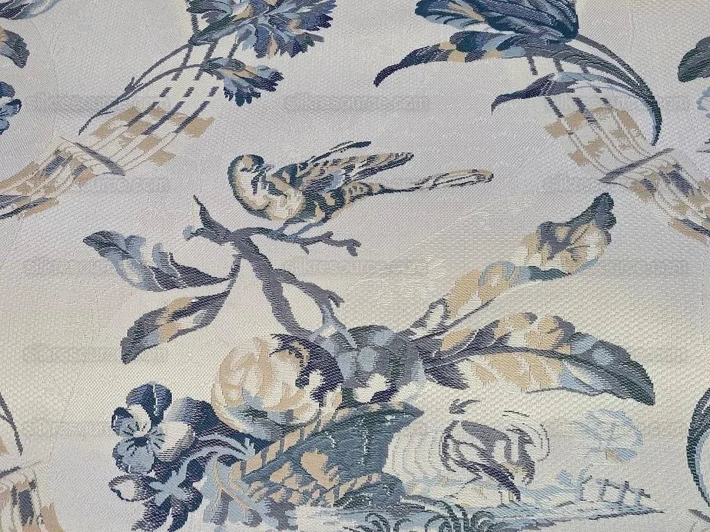 Bty Brunschwig &amp; Fils Little Wren Silk Lampas Porcelain MSRP USD 896Y