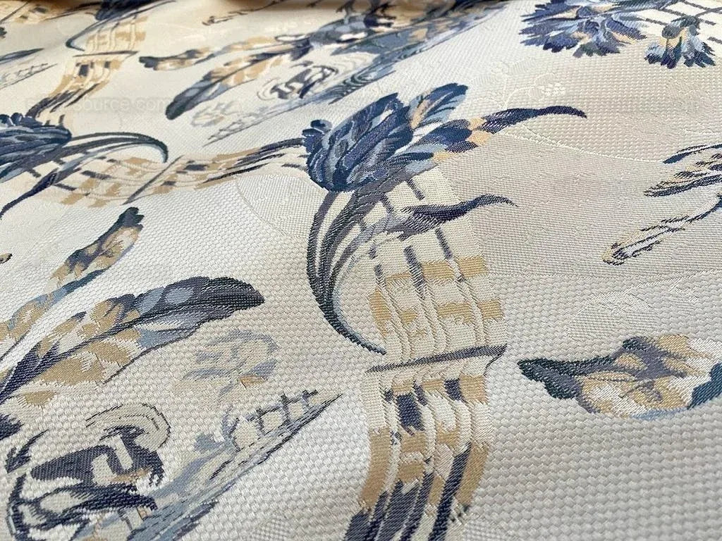 Bty Brunschwig &amp; Fils Little Wren Silk Lampas Porcelain MSRP USD 896Y