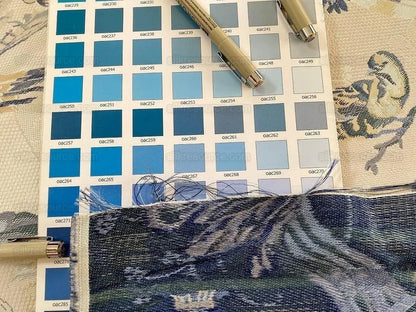 Bty Brunschwig &amp; Fils Little Wren Silk Lampas Porcelain MSRP USD 896Y