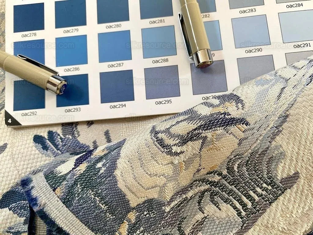 Bty Brunschwig &amp; Fils Little Wren Silk Lampas Porcelain MSRP USD 896Y