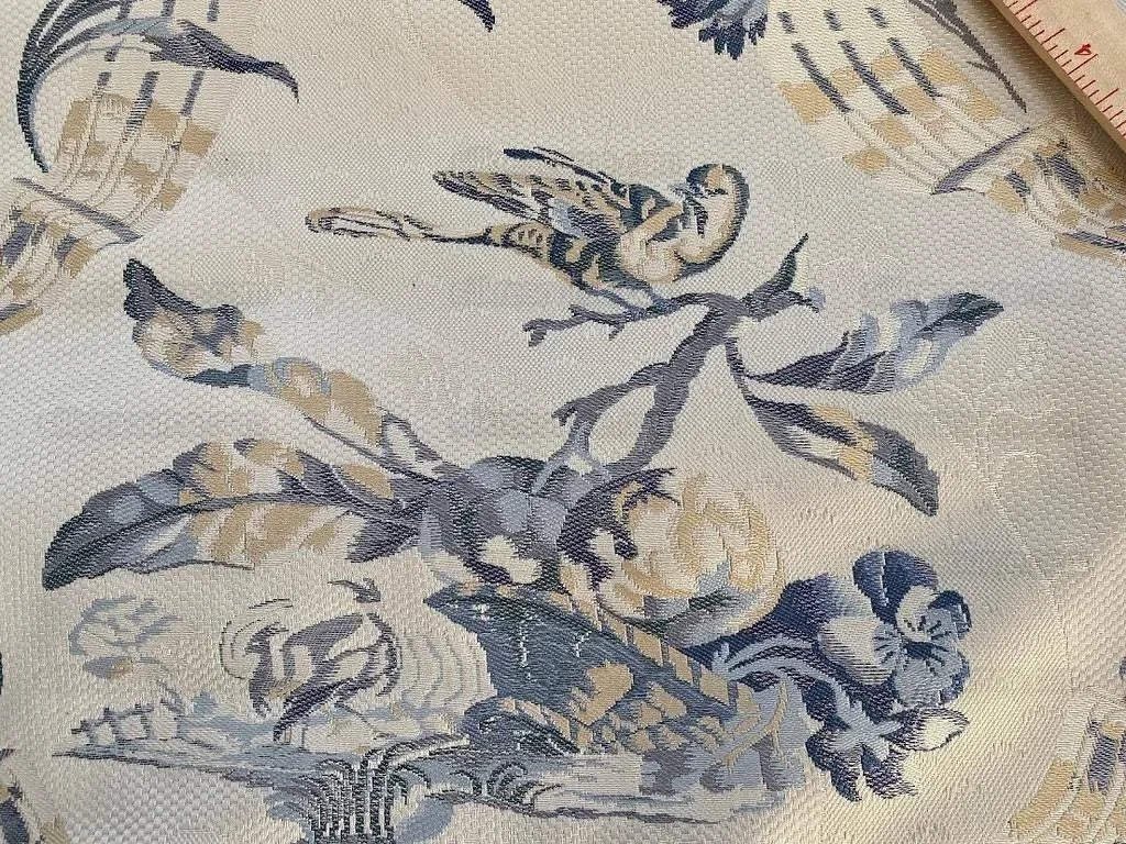 Bty Brunschwig &amp; Fils Little Wren Silk Lampas Porcelain MSRP USD 896Y