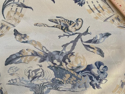 Bty Brunschwig &amp; Fils Little Wren Silk Lampas Porcelain MSRP USD 896Y