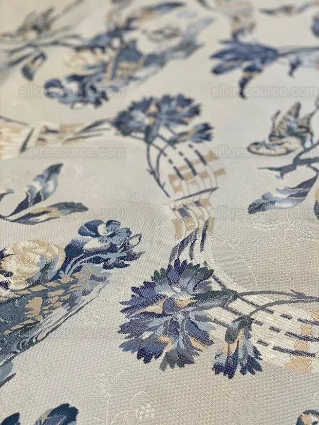 Bty Brunschwig &amp; Fils Little Wren Silk Lampas Porcelain MSRP USD 896Y