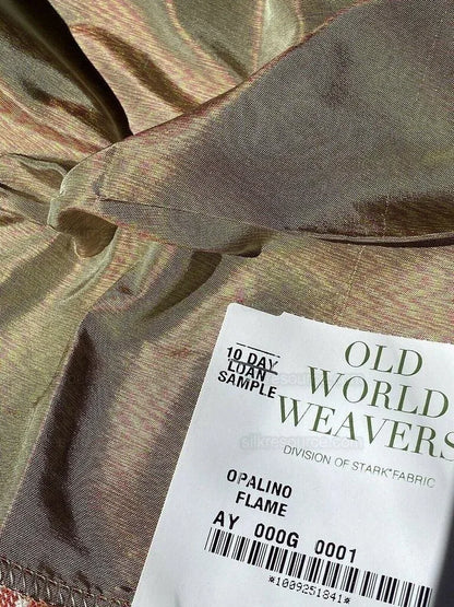 By Yd Scalamandre Opalino Flame 100% Silk Red Green MSRP USD 212/yd