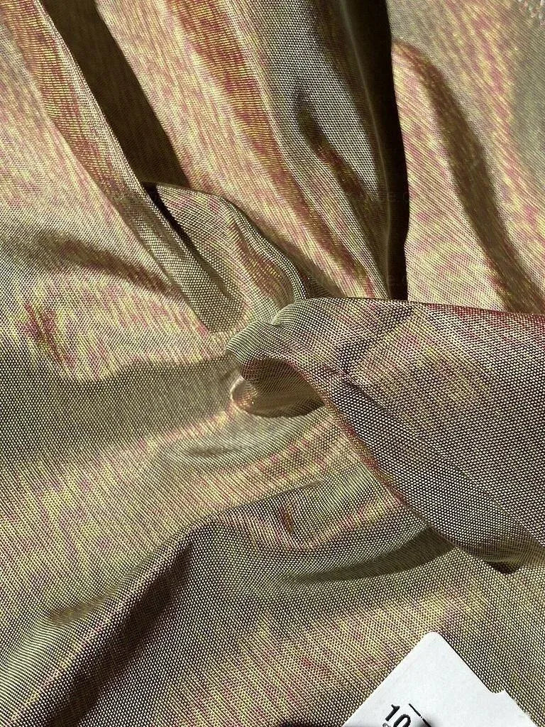 By Yd Scalamandre Opalino Flame 100% Silk Red Green MSRP USD 212/yd