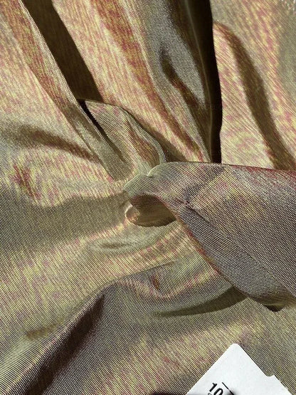 By Yd Scalamandre Opalino Flame 100% Silk Red Green MSRP USD 212/yd