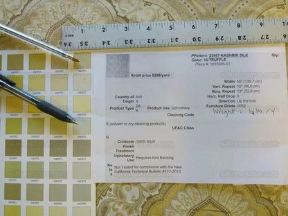 By Yard Kravet Kashmir Silk Damask Medallion Truffle Gold Beige MSRP USD 298/y