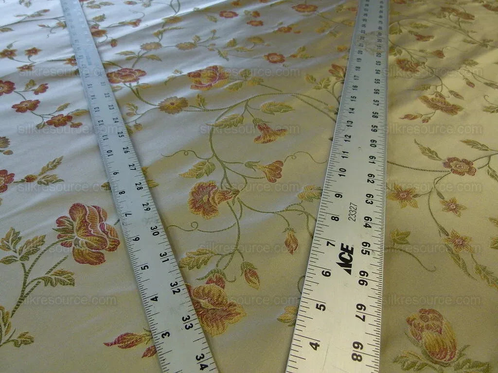 Kravet Villa Carlotta Pongee 100%silk Lampas Chinoiserie Peony Rose Vine MSRP USD 177Y