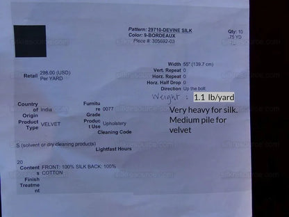 Lee Jofa Devine Silk Velvet Bordeaux Burgundy RedMSRP USD 298/y
