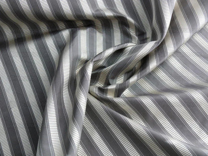 Scalamandre 100%Silk Shirred Stripe Lite Silver MSRP$179/Y