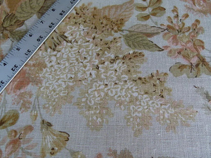 BY Yd Lee Jofa Clarendon Linen Print Floral Beige Pink Natural English Cottage Garden Heavy Linen MSRP USD 276/y
