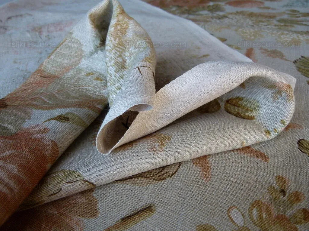 BY Yd Lee Jofa Clarendon Linen Print Floral Beige Pink Natural English Cottage Garden Heavy Linen MSRP USD 276/y