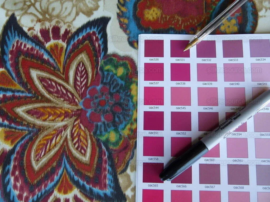 By yard Lee Jofa Arcadia Multi by Oscar De La Renta Blue Red Orange Mocha Mustard Cotton Sateen MSRP USD 284/y