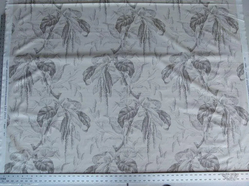3.88Y Lee Jofa Camille Sand/Grey 100% Cotton Print MSRP 196/Y