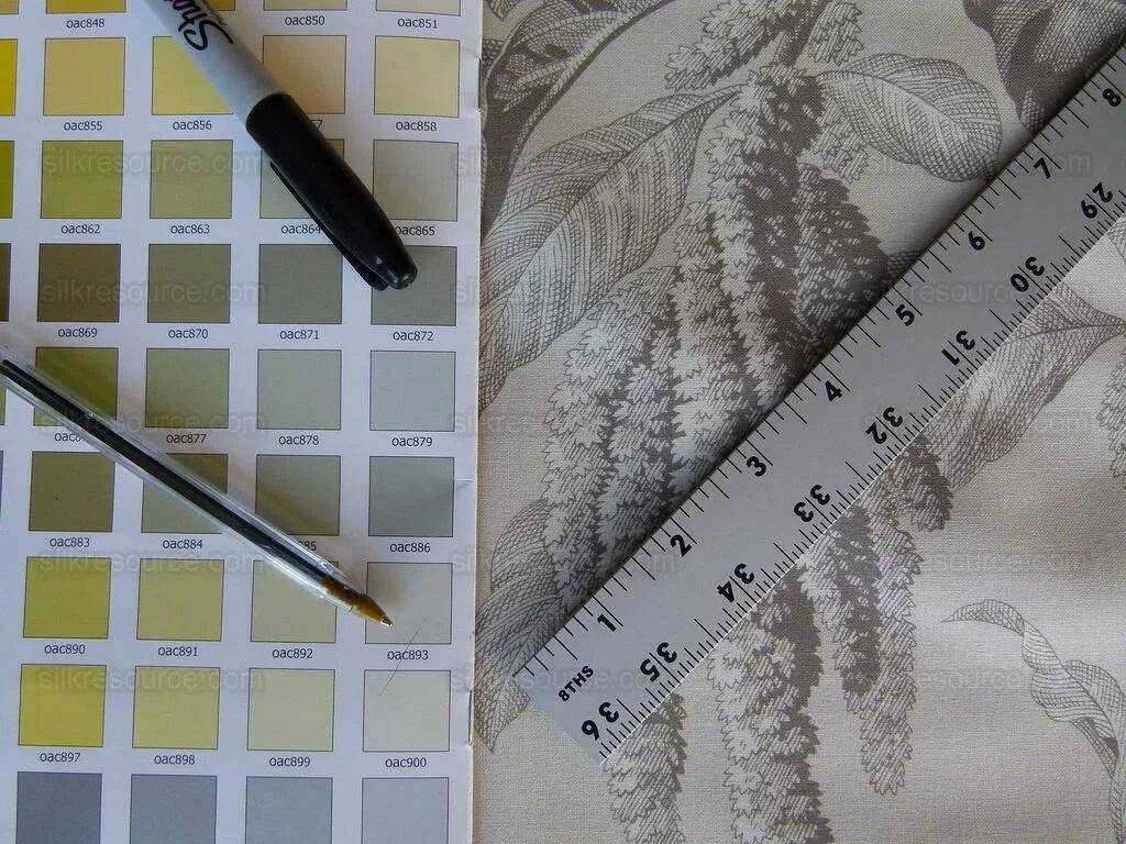 By Yard Lee Jofa Camille Sand/Grey 100% Cotton Print Foliage from France MSRP USD196/Y