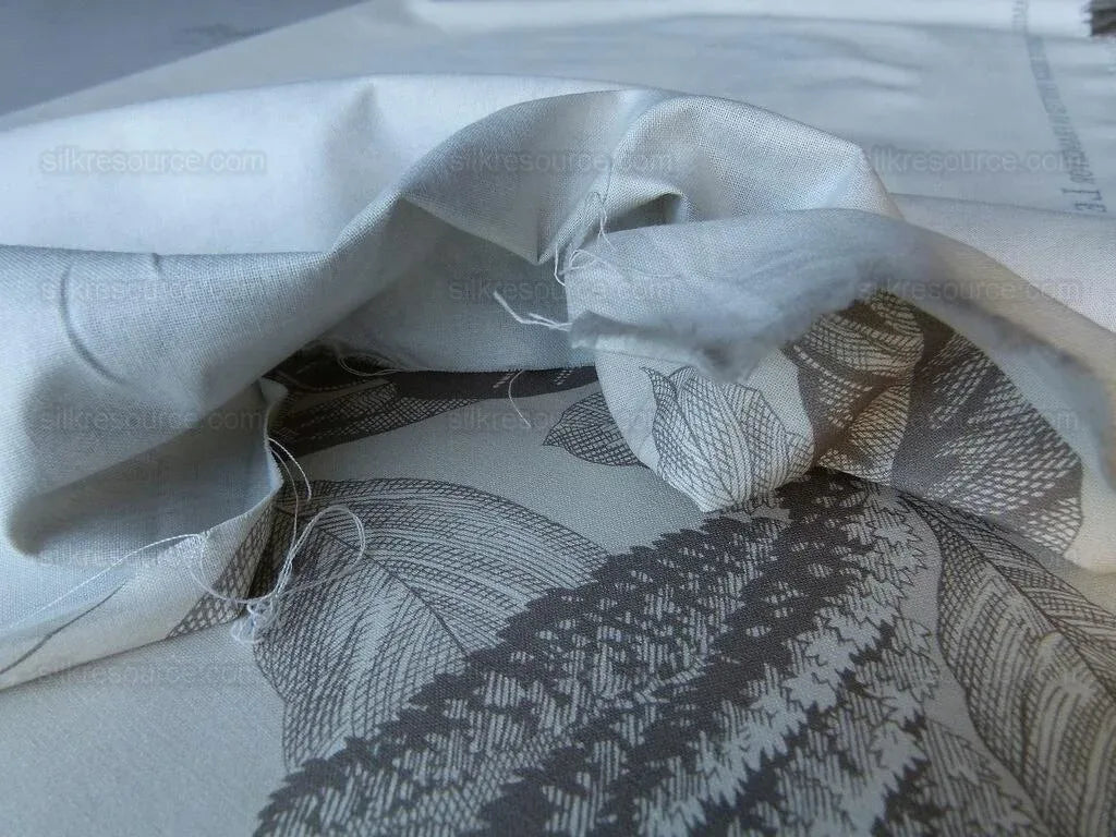 By Yard Lee Jofa Camille Sand/Grey 100% Cotton Print Foliage from France MSRP USD196/Y