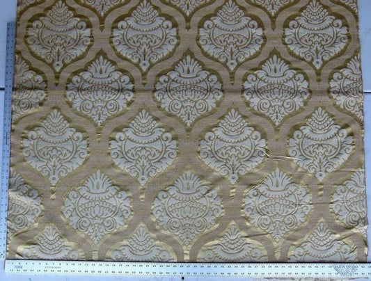 By Yd Lee Jofa Ashton Damask Gilt Gold Silk Sculptural Damask Reversible Medallion Renaissance MSRP USD 270/y