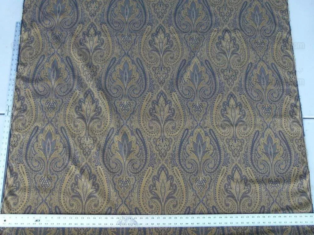 By Yard Lee Jofa Sarsen Paisley Sapphire Blue Silk/cotton Damask Renaissance MSRP USD 176/y