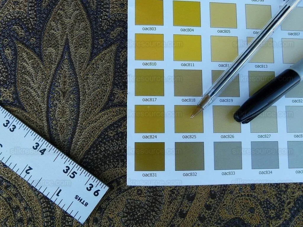 By Yard Lee Jofa Sarsen Paisley Sapphire Blue Silk/cotton Damask Renaissance MSRP USD 176/y