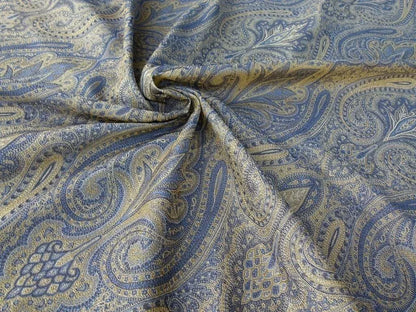 By Yard Lee Jofa Sarsen Paisley Sapphire Blue Silk/cotton Damask Renaissance MSRP USD 176/y
