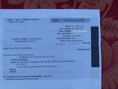 By Yd Lee Jofa G P &amp; J Baker Hanbury Weave Cream White Art Nouveau Cotton MSRP USD 190/y