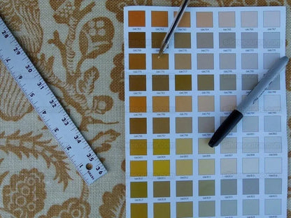 7.63y Gp&amp;j Baker Owls &amp; Fruit Cream/mustard 100% Linen MSRP USD 198/Y