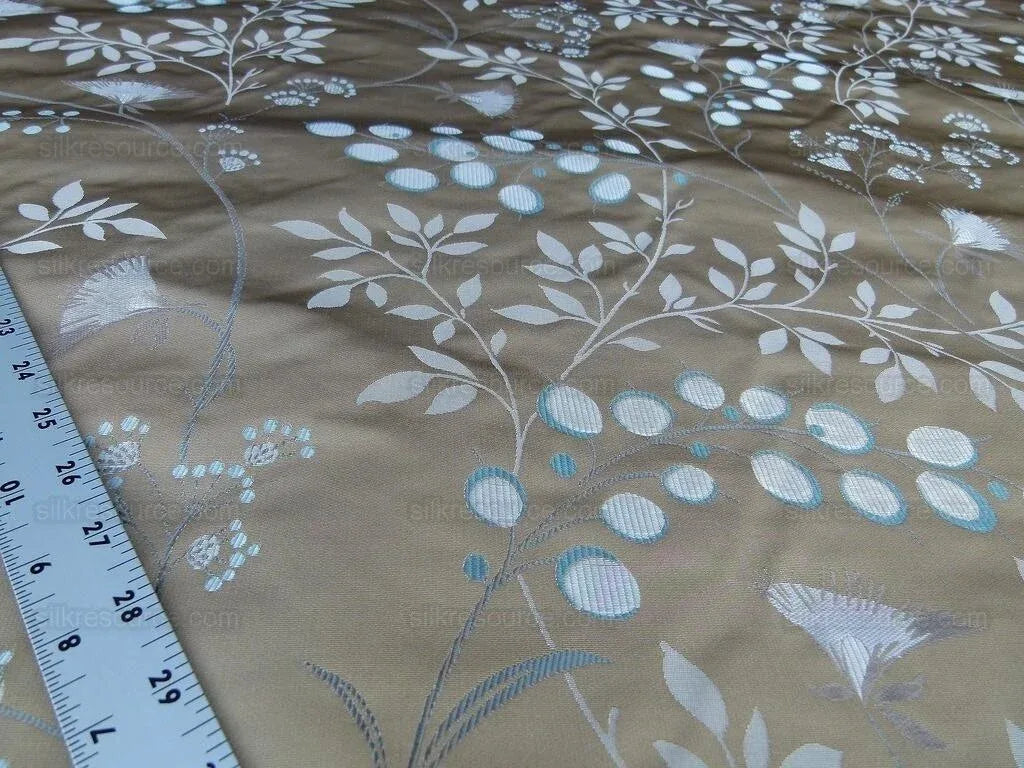 Lee Jofa 100% Silk William Morris Vine Berry Blue Silver Beige Bronze Art Nouveau MSRP USD 248/Y
