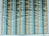 Lee Jofa Figaro Silk Stripe Aqua Caramel Blue Gold MSRP USD 198/Y