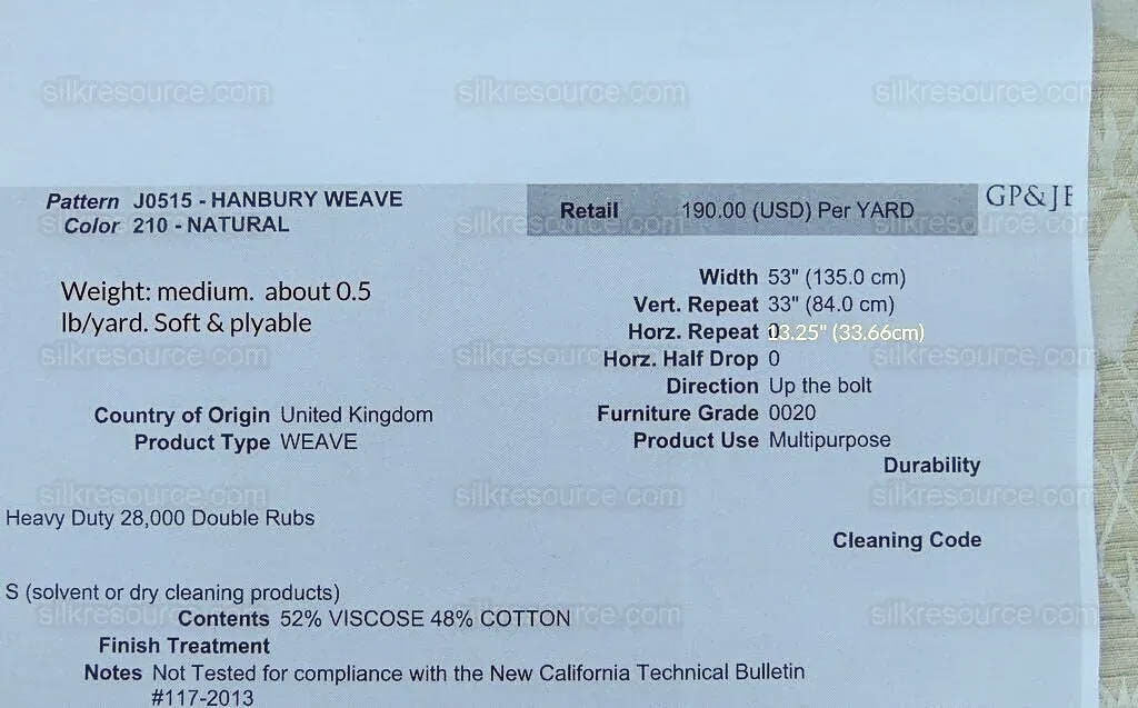 By Yard Lee Jofa Hanbury Weave Natural Woven Floral Art Nouveau Cotton MSRP USD 190/y