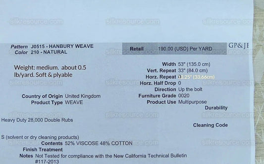 By Yard Lee Jofa Hanbury Weave Natural Woven Floral Art Nouveau Cotton MSRP USD 190/y