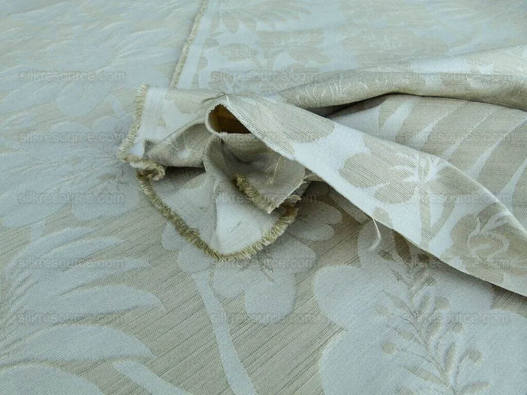 By Yard Lee Jofa Hanbury Weave Natural Woven Floral Art Nouveau Cotton MSRP USD 190/y