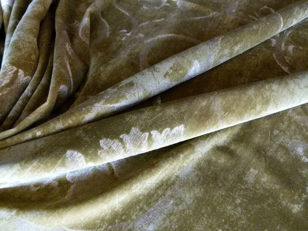 By Yard Lee Jofa Casa D'or Pr Green 100% Cotton Venice Printed Velvet MSRP USD 460/y