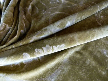 By Yard Lee Jofa Casa D'or Pr Green 100% Cotton Venice Printed Velvet MSRP USD 460/y
