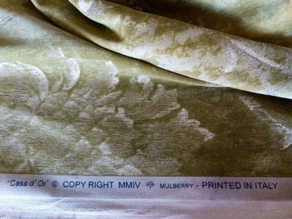 By Yard Lee Jofa Casa D'or Pr Green 100% Cotton Venice Printed Velvet MSRP USD 460/y